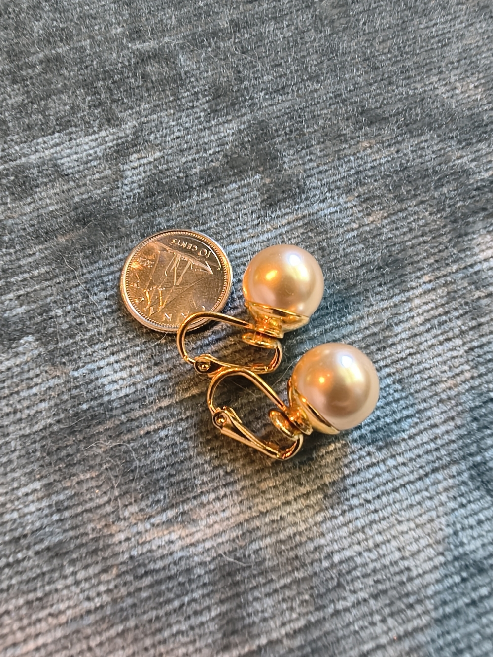Vintage Gold Plated Waterdrop Pearl Earrings